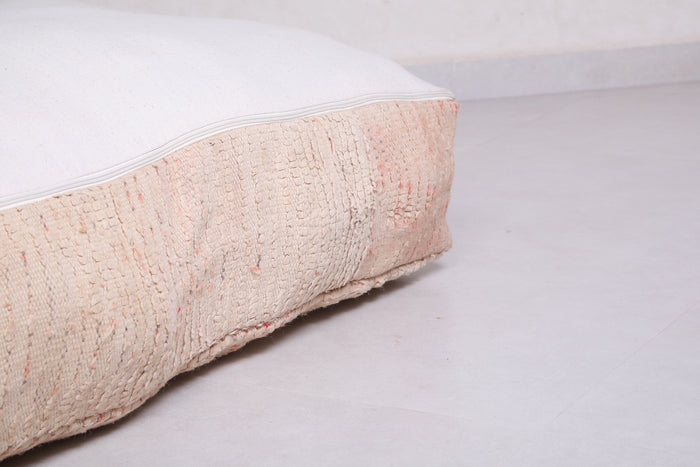 Beige Handmade Moroccan Kilim Pouf - Moroccan kilim pouf