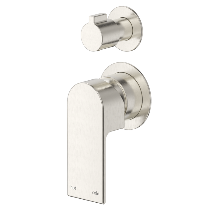 Beki Brushed Nickel Shower Mixer Diverter - 2P - Trim Kit Only