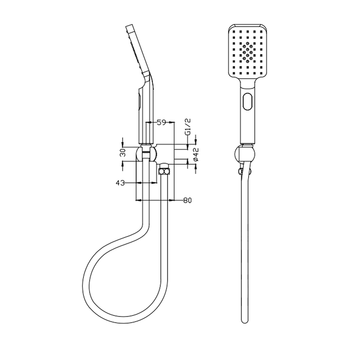 Beki / Tiago Brushed Nickel Hand Shower