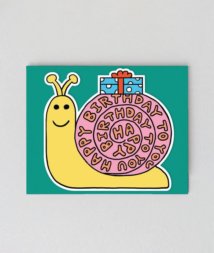Birthday Snail Kids Greeting Card