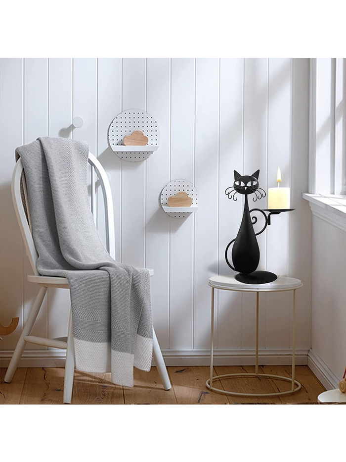 Black Cat Candle Holder