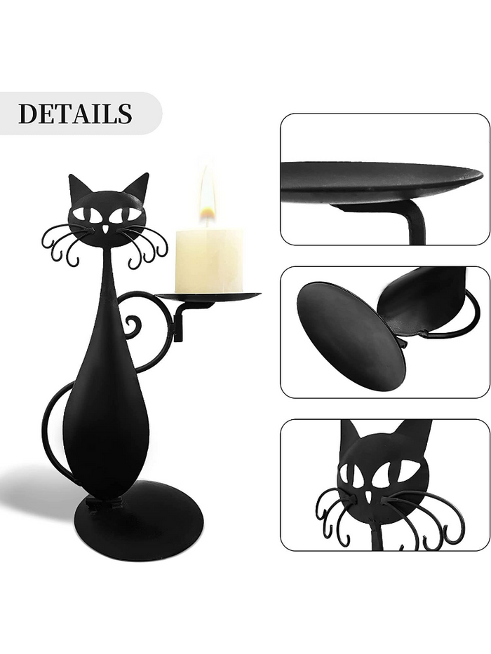 Black Cat Candle Holder
