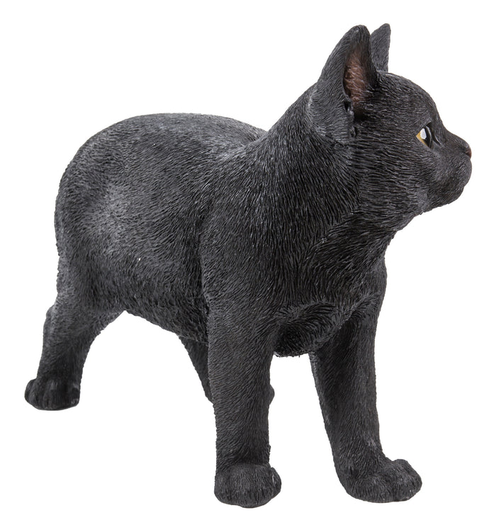 Black Cat Walking Looking Left Statue HI-LINE GIFT LTD.
