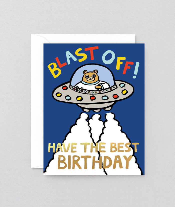 Blast Off! Kids Birthday Card