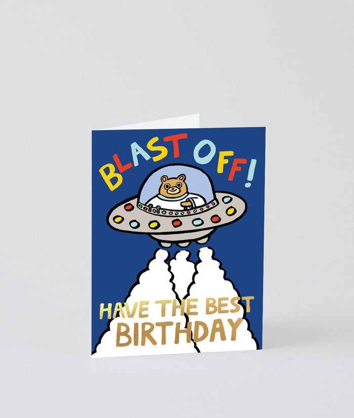 Blast Off! Kids Birthday Card