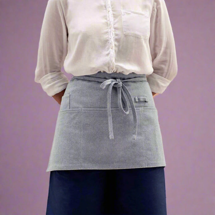 Blue Cotton Canvas Waist Apron