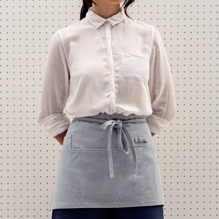 Blue Cotton Canvas Waist Apron