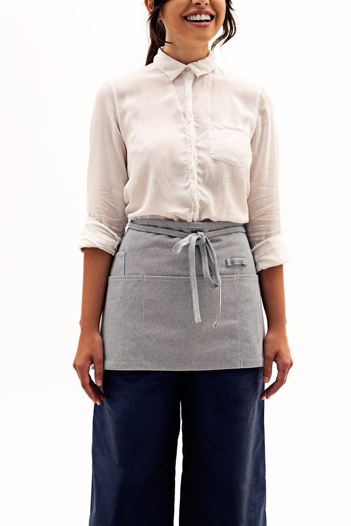 Blue Cotton Canvas Waist Apron