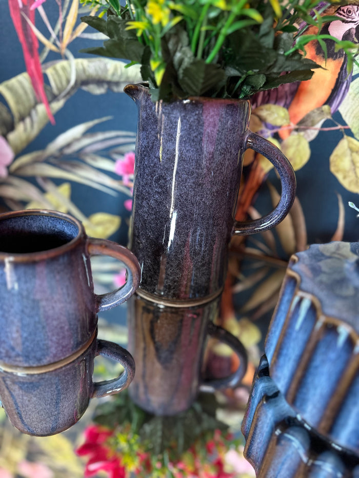 Blue Two Toned Glazed Jug