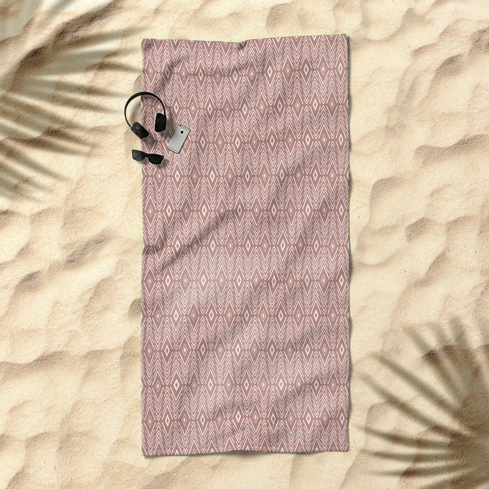 Bohemian Diamonds Peach Beach Towel