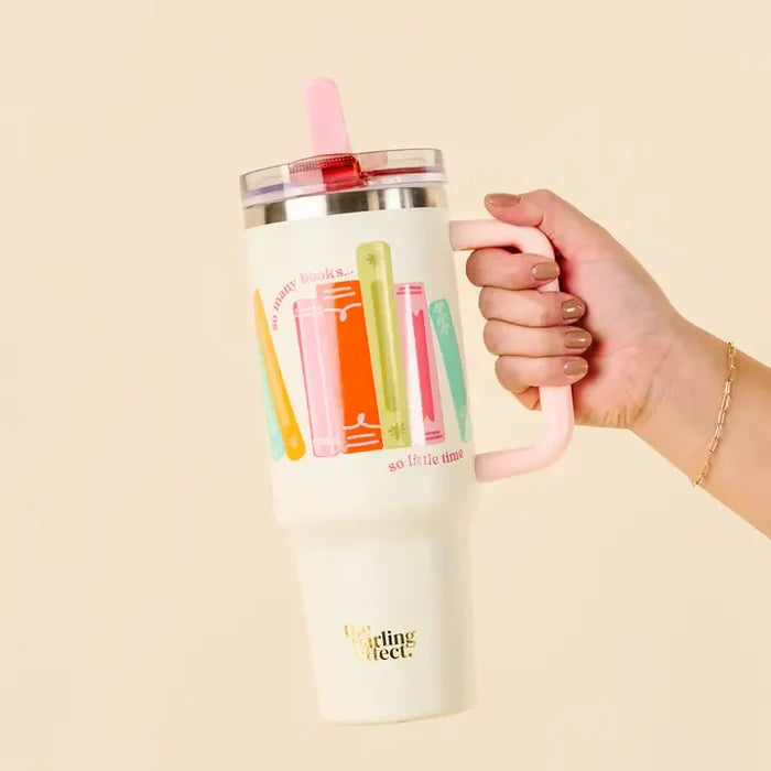 Books Lifestyle Flip Straw Tumbler