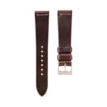 Brown Teddy Baldassarre Shell Cordovan leather watch strap set with buckle and stitched ends