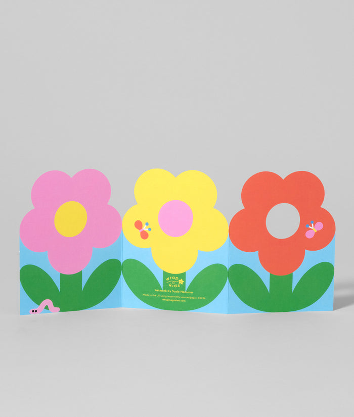 Bug & Flower Kids Fold Out Birthday Card