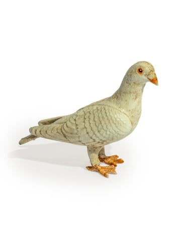 Cast Iron Standing White Dove Ornament Antique Style