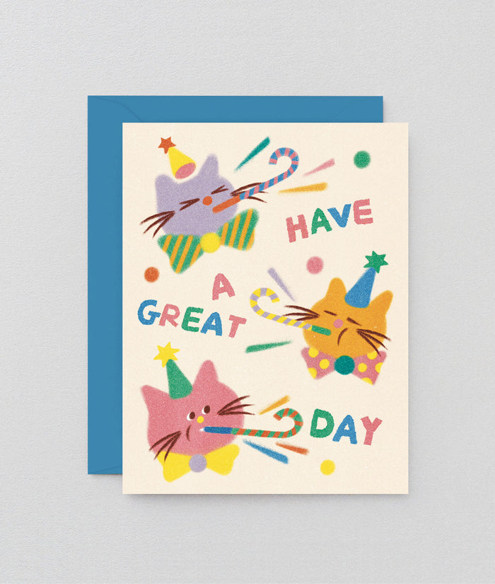 Cat Celebration Kids Birthday Card