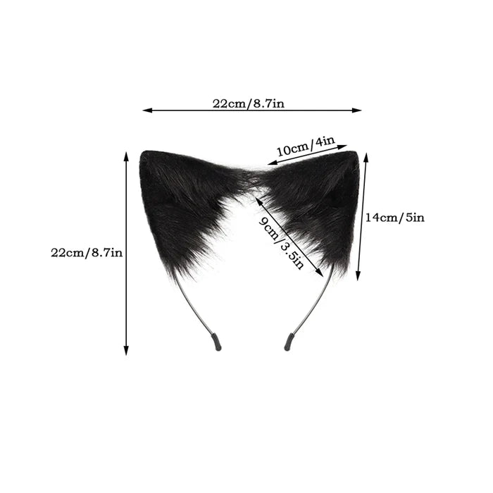 Cat Ears Tail Choker Necklace 3pc Set