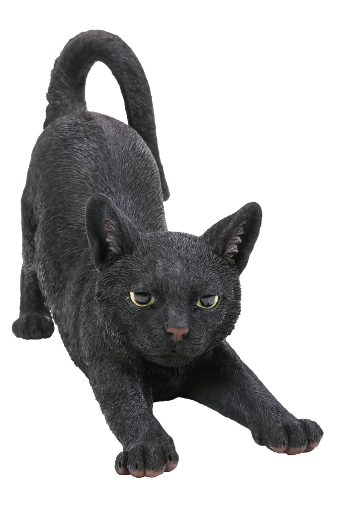 Cat Stretching - Black HI-LINE GIFT LTD.