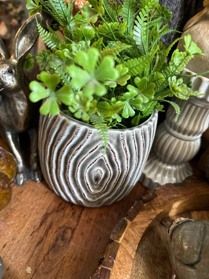 Ceramic Bark Style Cover Pot