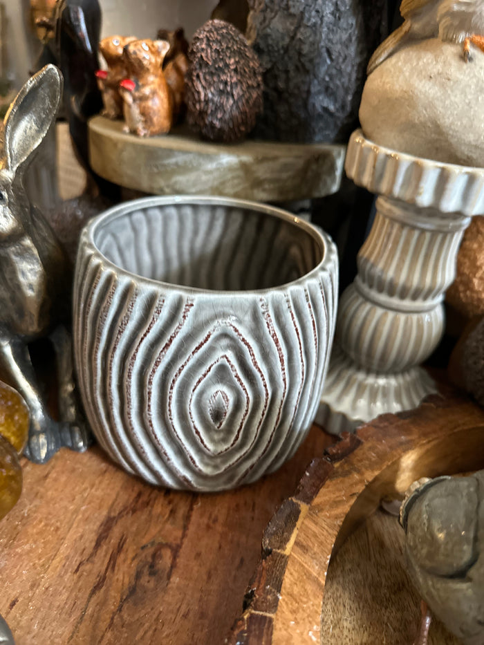 Ceramic Bark Style Cover Pot