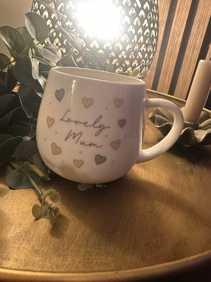 Ceramic Heart Lovely Mum Mug