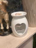 Ceramic White Heart Melt Warmer