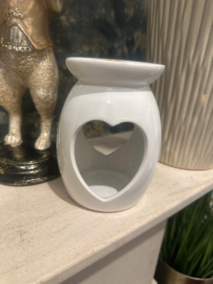 Ceramic White Heart Melt Warmer