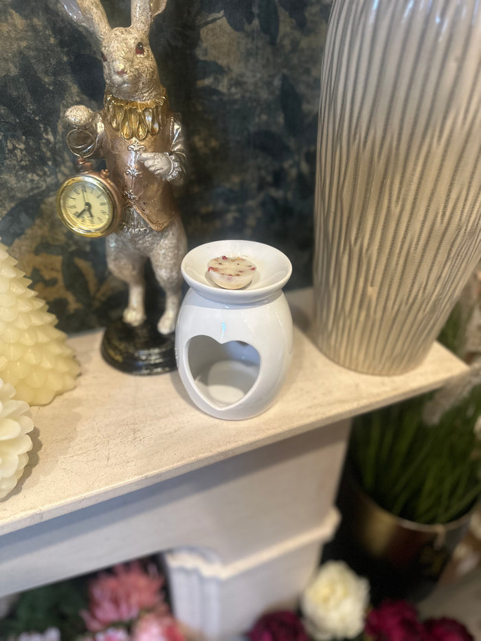 Ceramic White Heart Melt Warmer