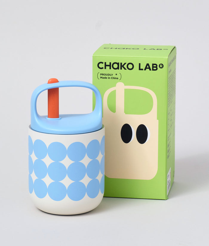 Chako Lab Bao Bao Insulated Cup White/Blue Spot