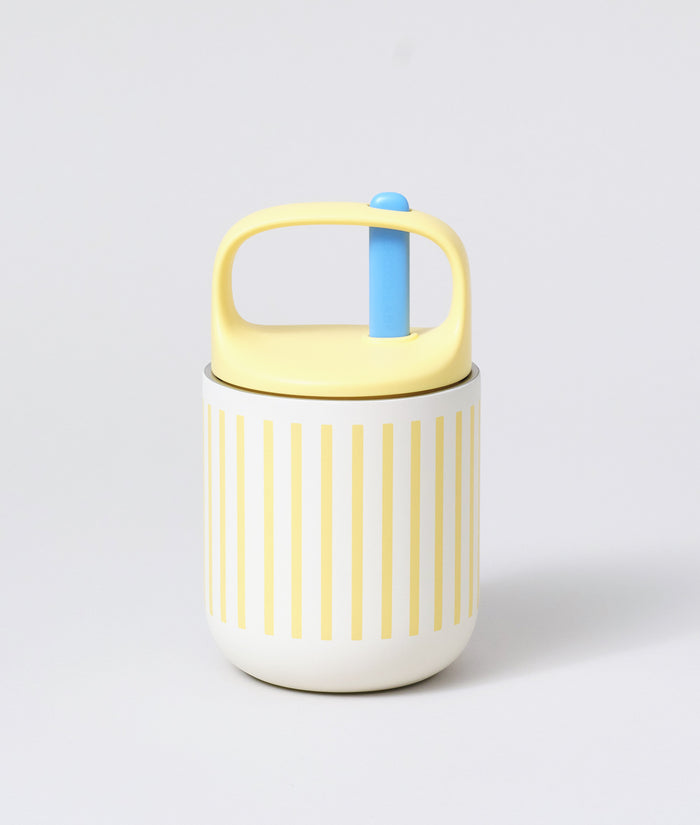 Chako Lab Bao Bao Insulated Cup White/Yellow Stripe