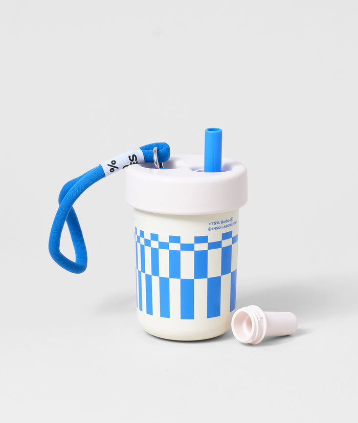 Chako Lab BoBo Insulated Cup White/Blue Check