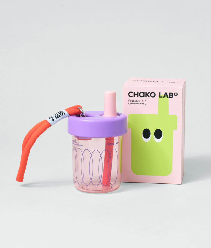 Chako Lab BoBo Plastic Cup Pink/Purple Circles