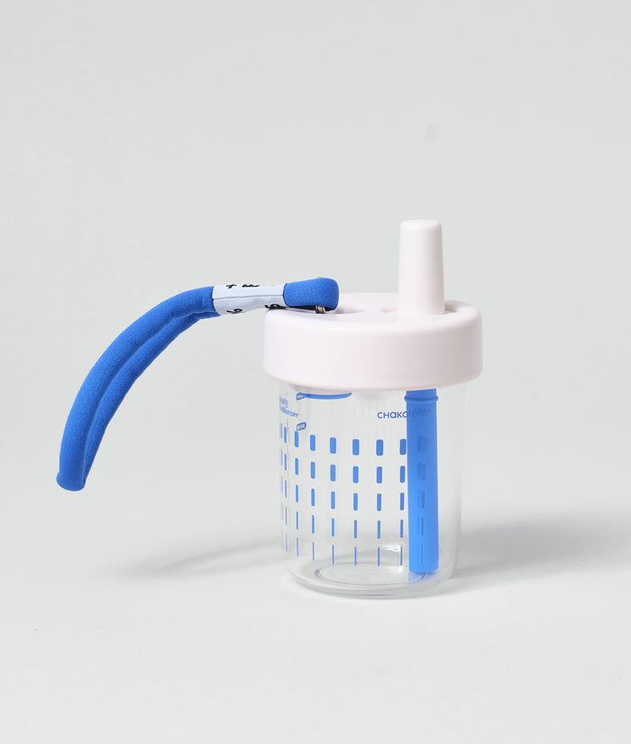 Chako Lab BoBo Plastic Cup White/Blue Dash