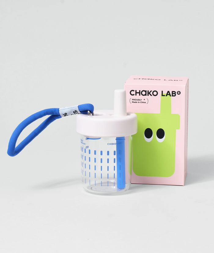 Chako Lab BoBo Plastic Cup White/Blue Dash