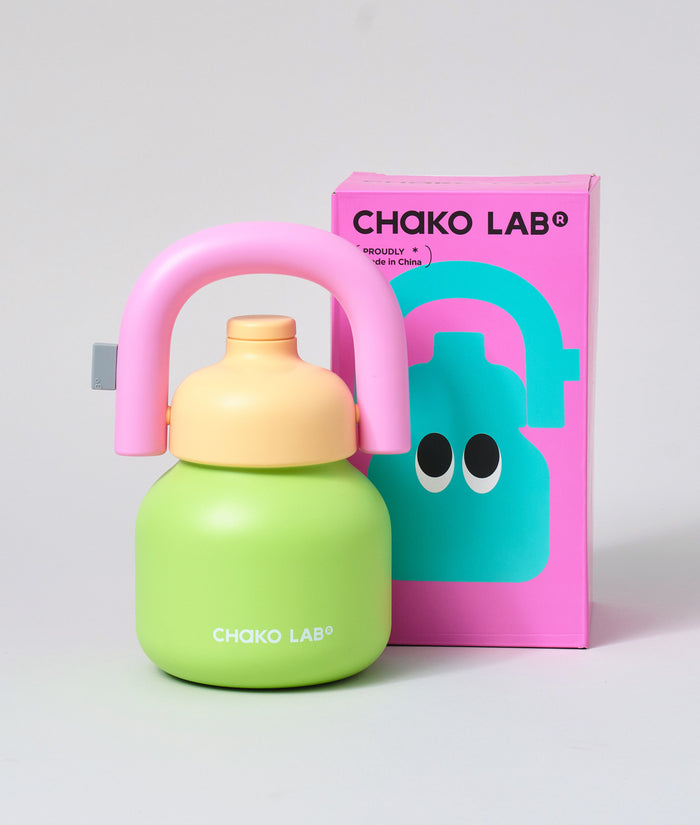 Chako Lab LinLin Insulated Water Bottle Green/Pale Orange
