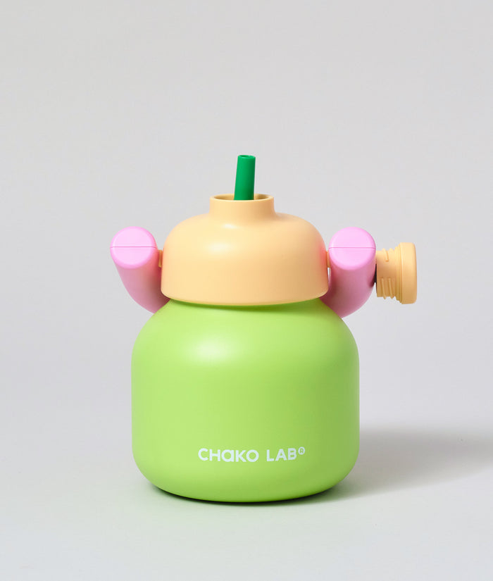 Chako Lab LinLin Insulated Water Bottle Green/Pale Orange