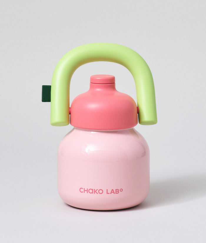Chako Lab LinLin Insulated Water Bottle Pale Pink/Green