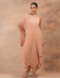 Champagne Muse Drape Tunic With Dhoti Pants