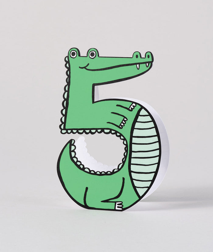 Croc 5th Birthday Kids Age Card