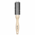 CS Beauty Eco Friendly Ceramic Radial Brush Beige with natural-look handle – sustainable styling brush for blow drying, volume and salon-quality results.