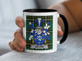 Black-handled Dalton family crest accent mug