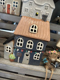 Dark Blue House with Bunting