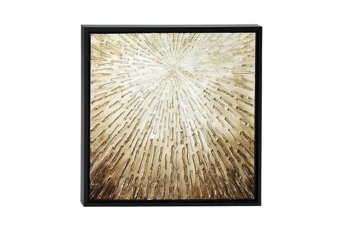 Dark Brown Wood Modern Radial Framed Wall Art