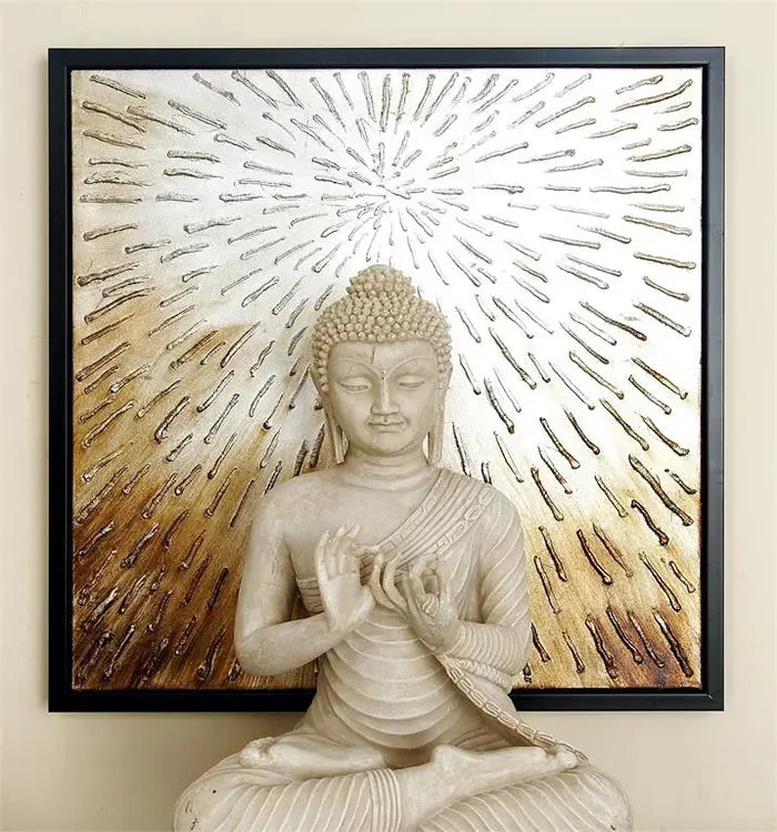 Dark Brown Wood Modern Radial Framed Wall Art