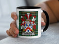 Dermond Irish heritage mug with black handle and family crest