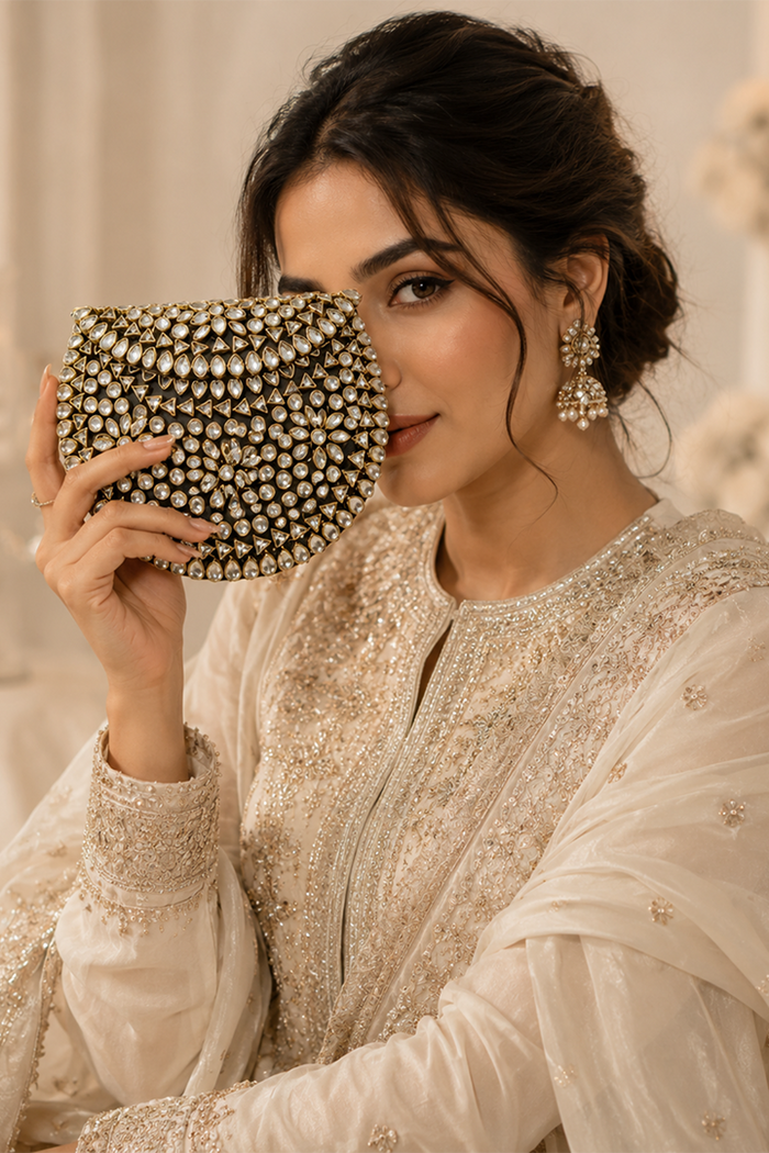 Diamond Luxe Kundan Clutch