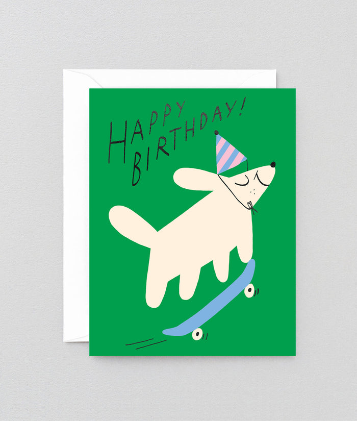 Dog & Skateboard Kids Birthday Card