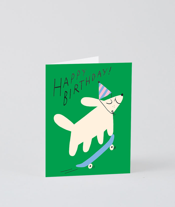 Dog & Skateboard Kids Birthday Card
