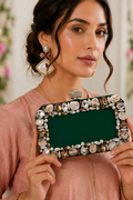 Emerald Aura Resin Clutch