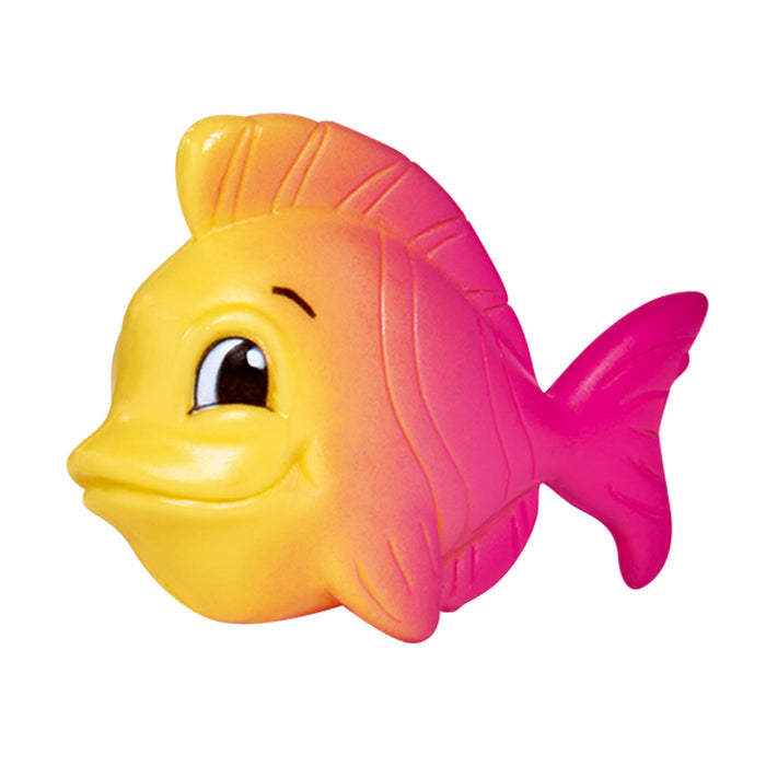 The Evi Love Swimming Mermaid by Simba Dickie features a cartoon-style fish toy with a large eye, smiling expression, and a gradient from yellow to pink, set against a white background.