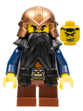 Fantasy Era - Dwarf, Black Beard, Copper Helmet with Studded Bands, Dark Blue Arms